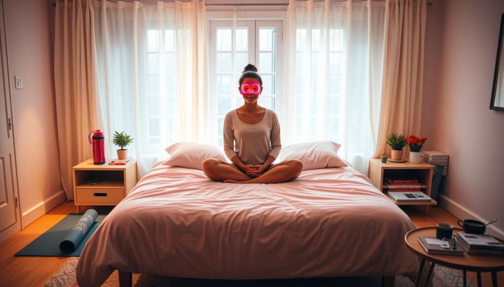 red light therapy habit stacking wellness routine