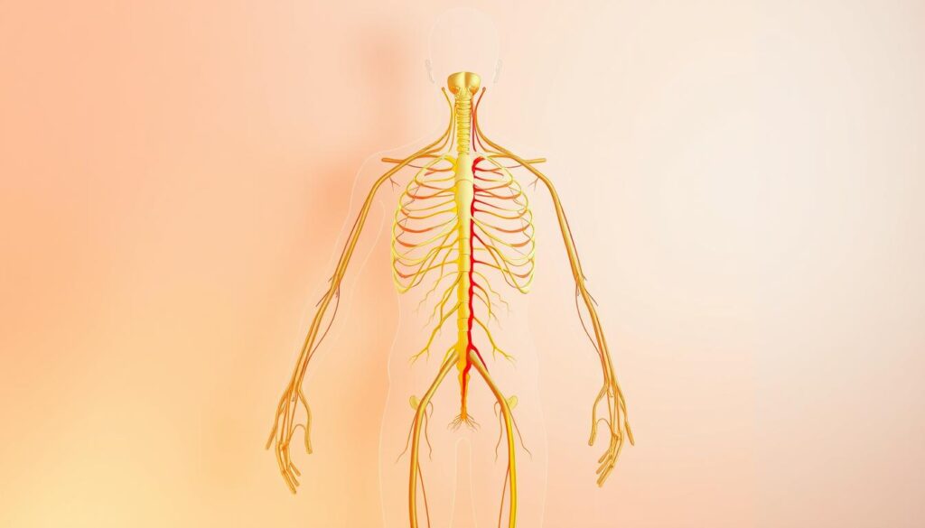 autonomic nervous system diagram showing sympathetic and parasympathetic branches